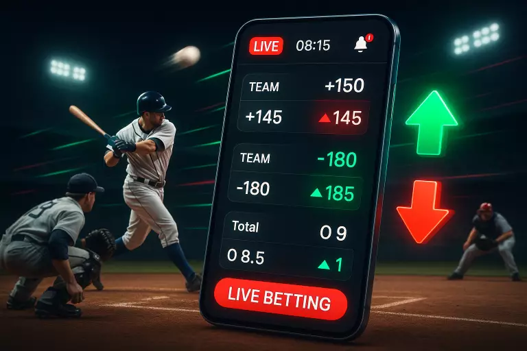 Apuestas en vivo de béisbol MLB con cuotas en tiempo real y decisiones rápidas