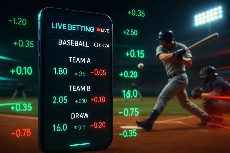 Apuestas en vivo en tiempo real durante partidos de béisbol MLB