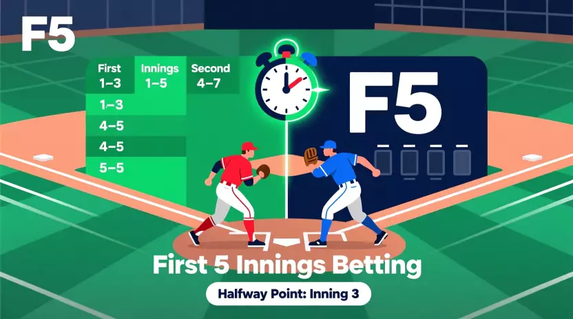 Estrategia de apuestas F5 primeras cinco entradas en MLB con duelo de pitchers