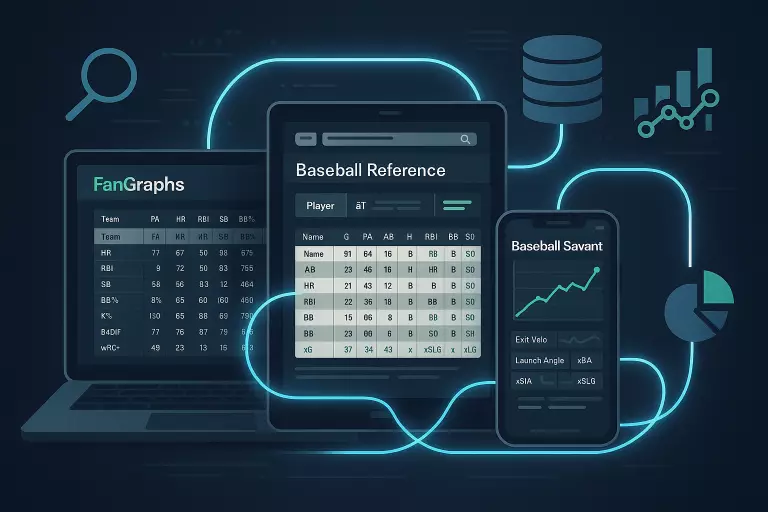 Herramientas gratuitas de estadísticas de béisbol FanGraphs Baseball Reference y Savant