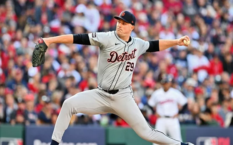 Lanzador de MLB en plena acción