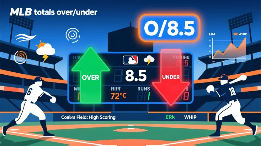 Pronósticos de totales over under en partidos MLB con factores de análisis