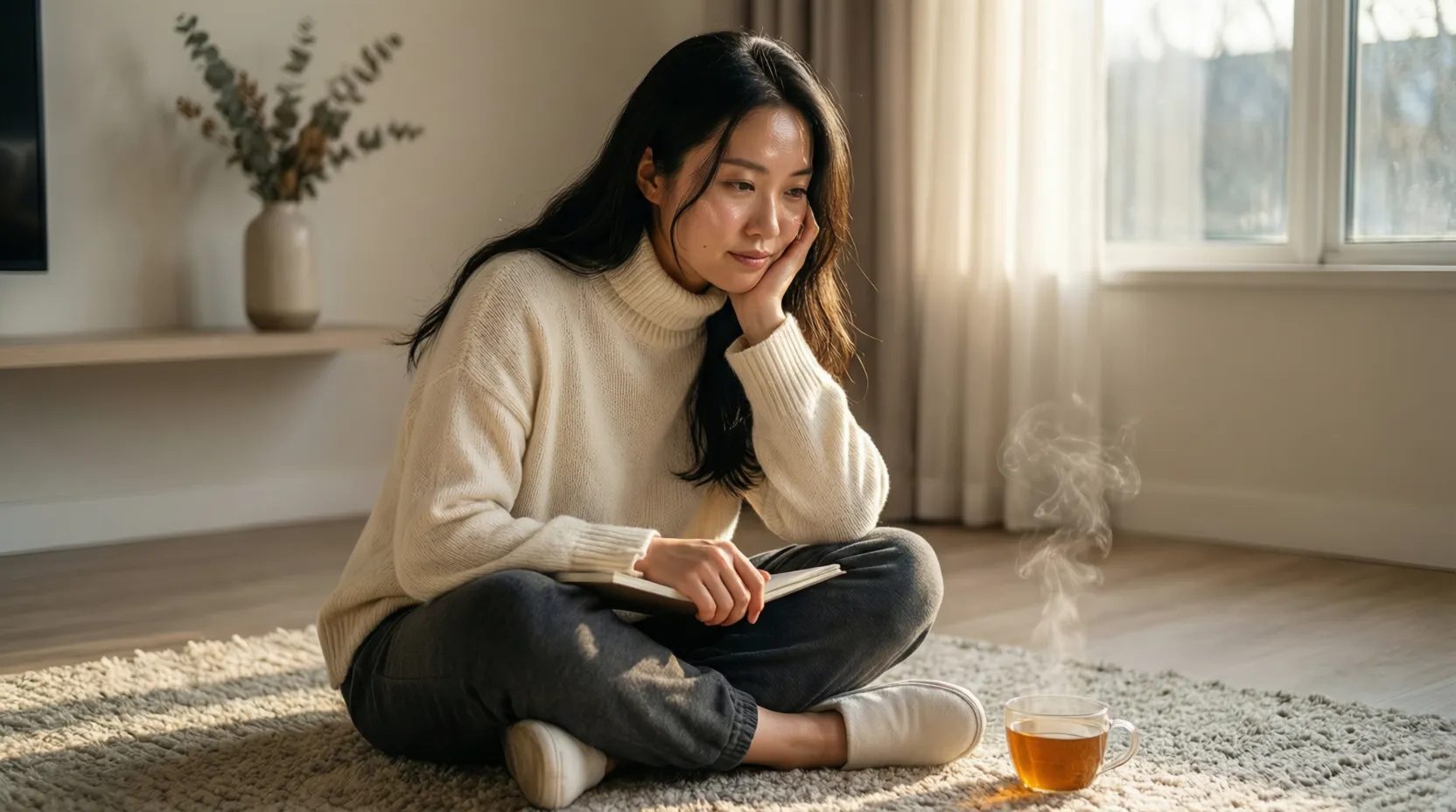 Persona reflexiva considerando el balance entre apuestas y bienestar personal