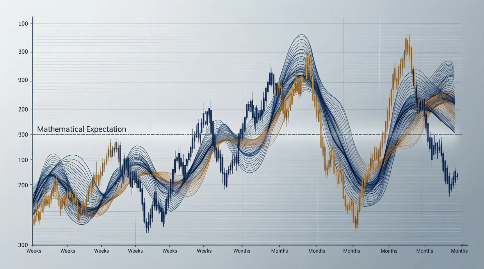 Gráfico mostrando fluctuaciones de resultados con línea de tendencia estable
